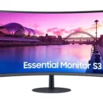 ECRAN INCURVÉ SAMSUNG ESSENTIAL S3 LS32D392GAMXUE 32" FULL HD (1920X1080) MONITOR, ANTI-GLARE, HDMI, VGA, TILT ADJUSTABLE